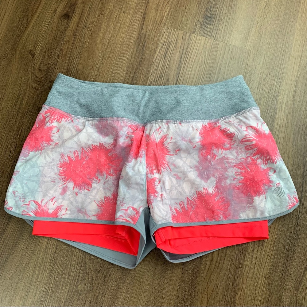 MPG Pink and Gray Running Shorts Small EUC